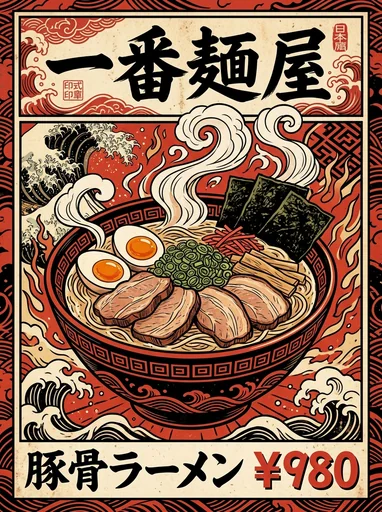 Japanese ramen poster