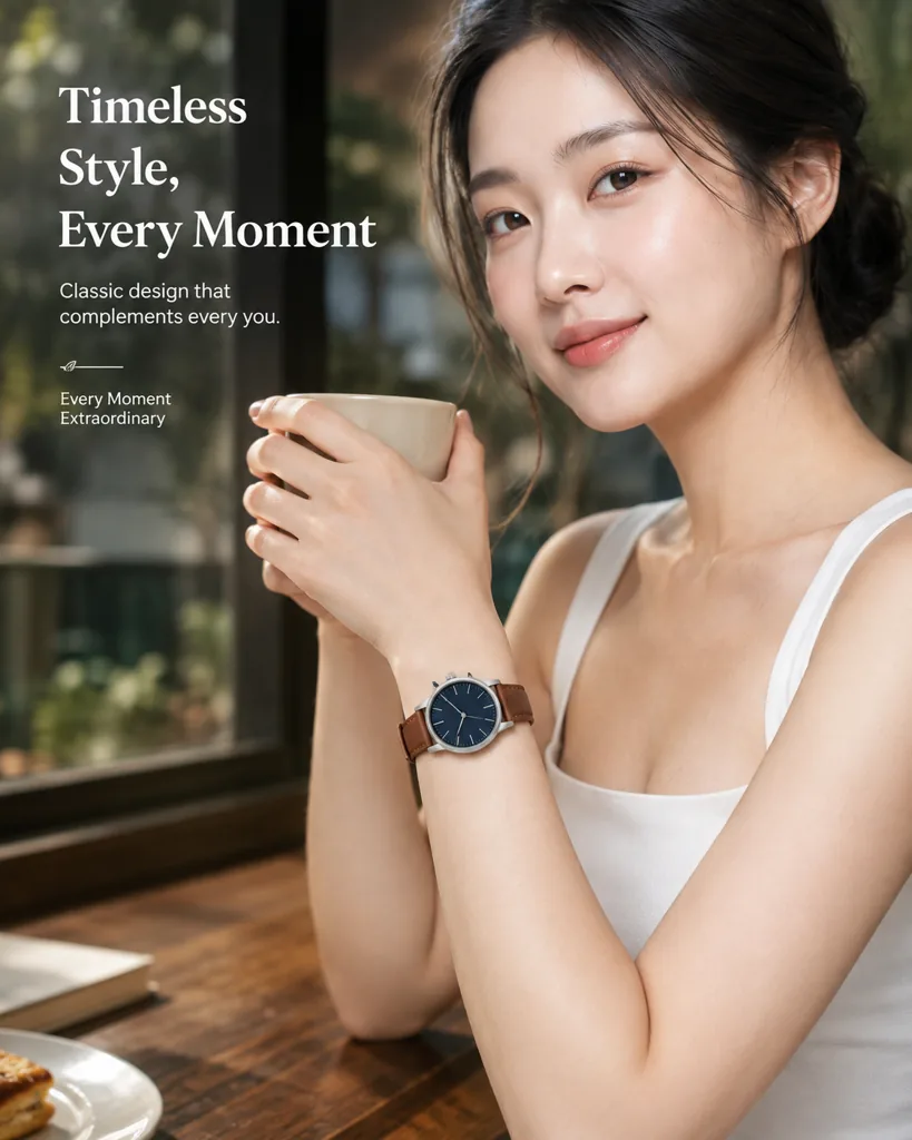 On the wrist, cafe close-up